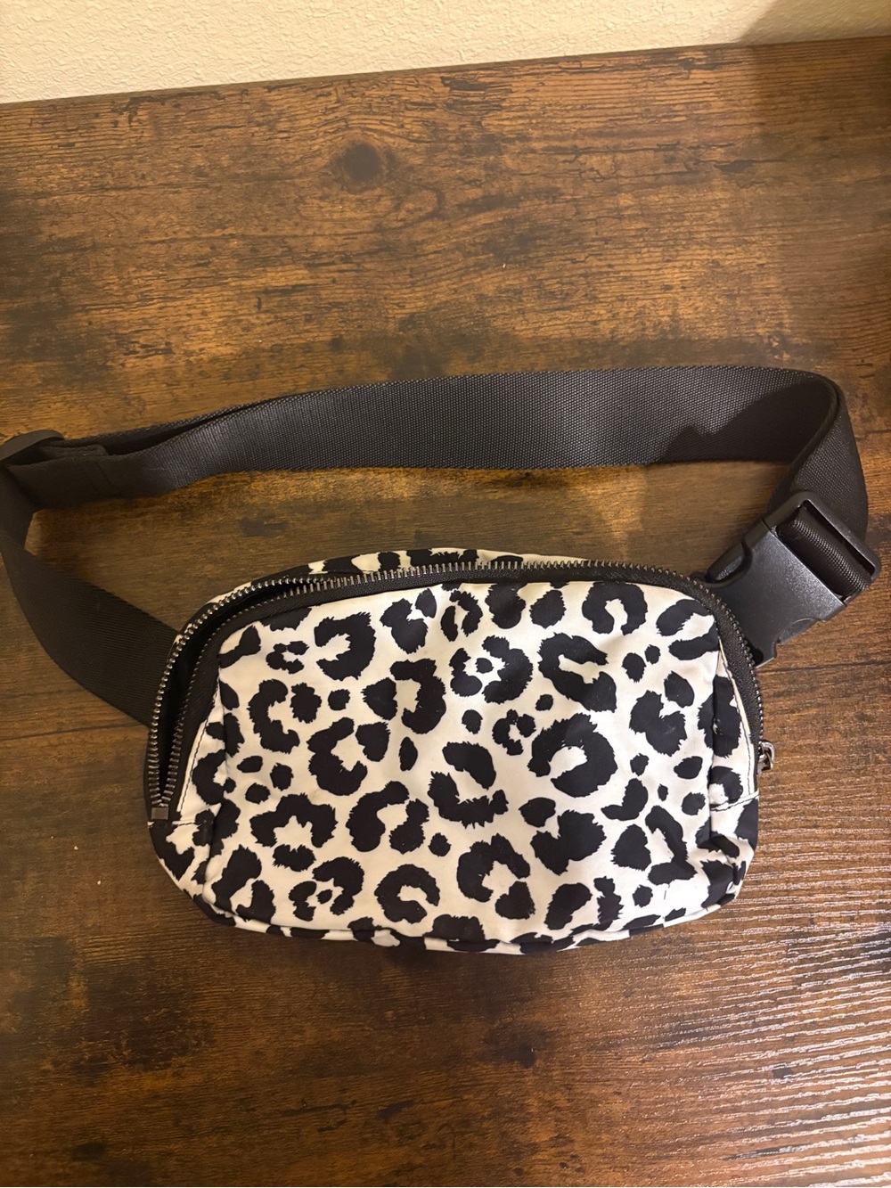 Leopard Print Belt Bag - Black and White Fanny Pack